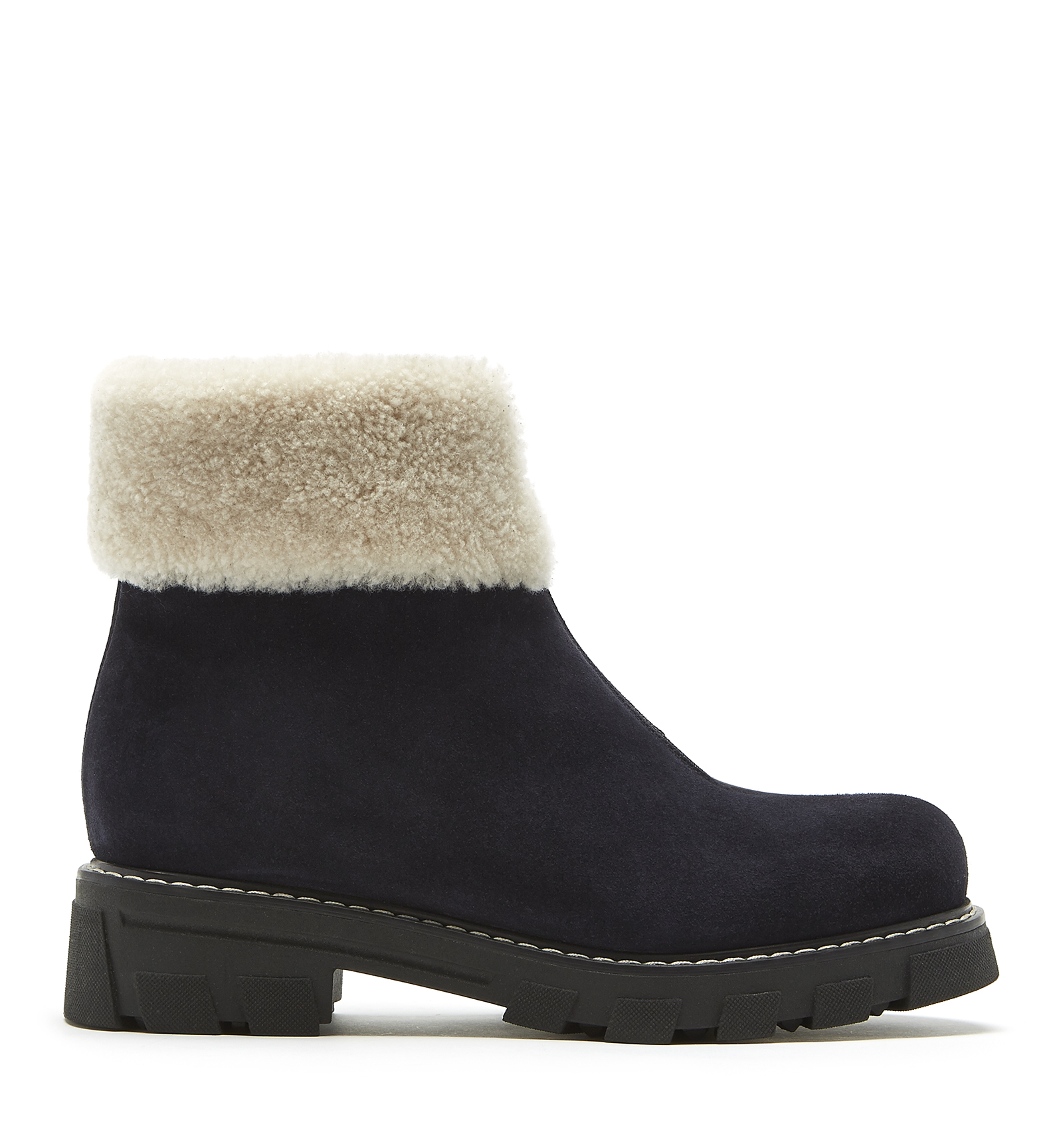 La Canadienne Abba X You Shearling Lined Bootie In Black Suede