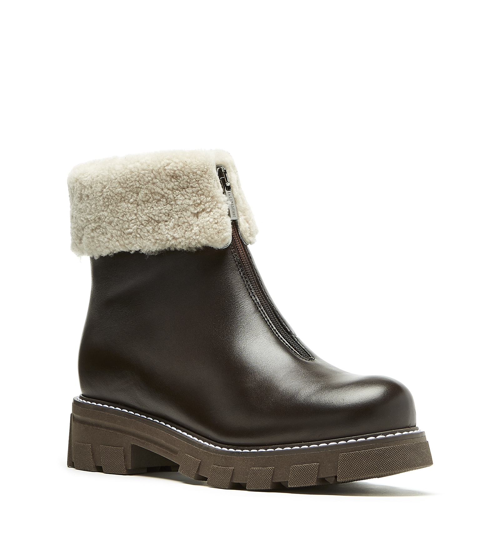 Shop La Canadienne Abba Shearling Lined Leather Bootie In Brown